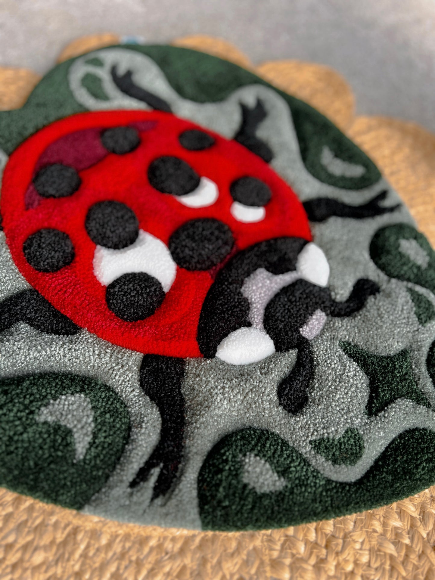 Ladybug Dreamscape Original Rug Piece