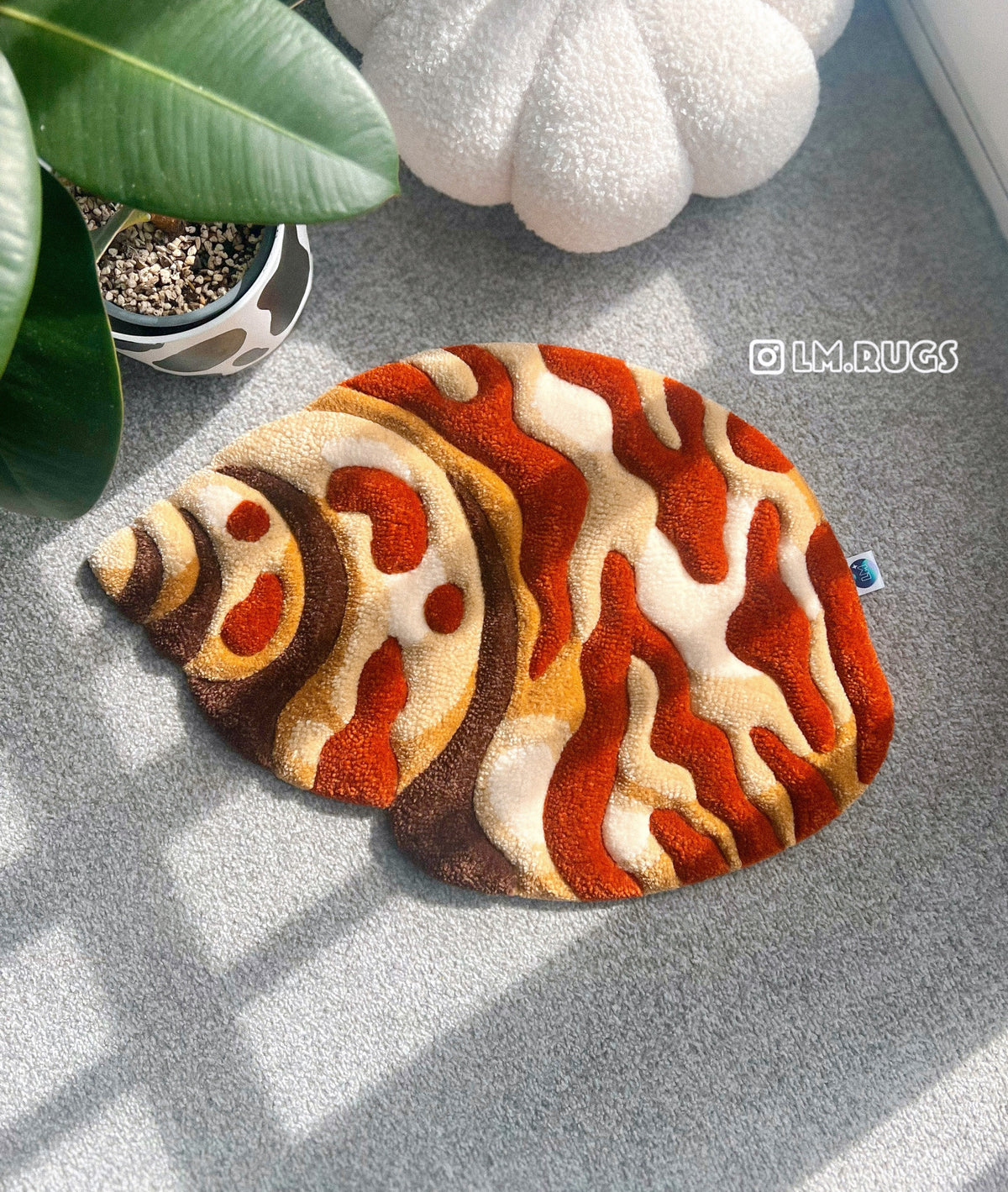 Shell Shaped Rug Extra Large Conch Shell Rug – Labeled Masterpieces