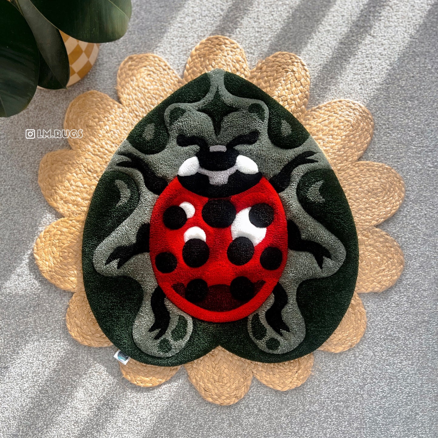 Ladybug Dreamscape Original Rug Piece