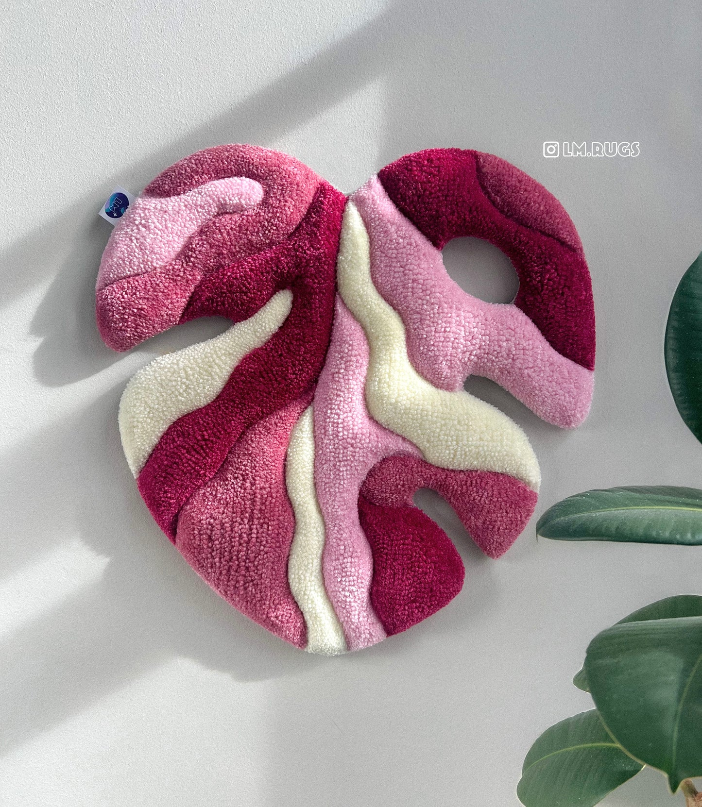A Mini Monstera Rug ✨Bubblegum✨