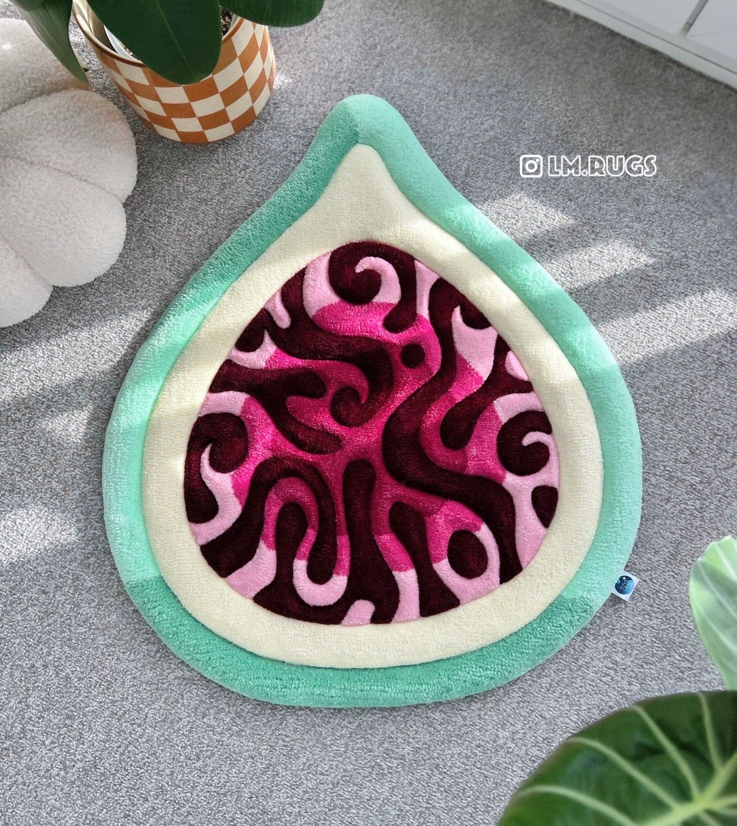 Fig Rug in Green & Pink