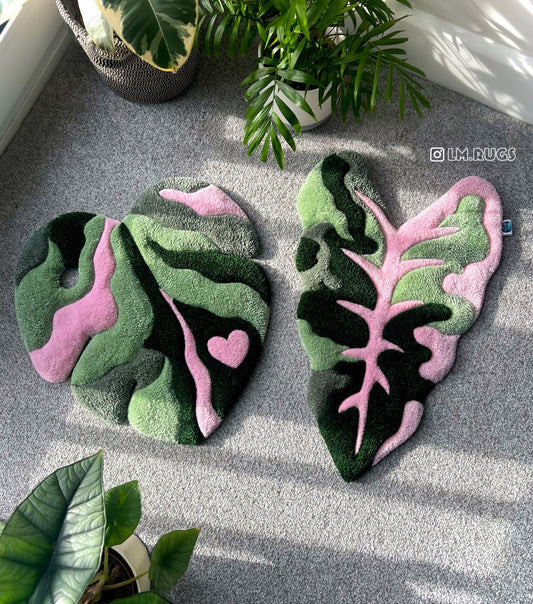 Alocasia & Monstera Hangable Rugs in Pink