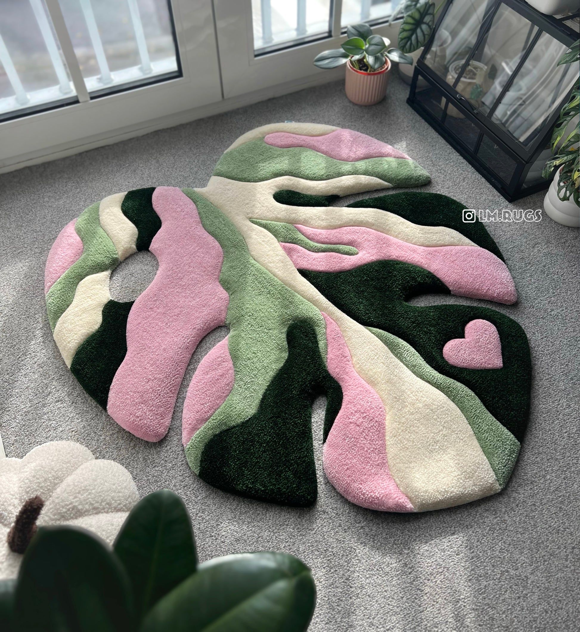 monstera leaf rug Made To Order Monstera Rug – Labeled Masterpieces